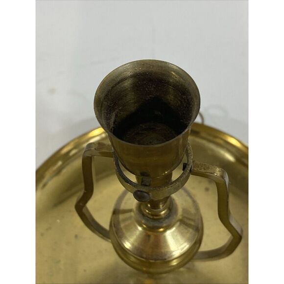 Vintage English Nautical Ship Boat Brass Weighted Swinging Taper Candle Holder - Picture 6 of 10